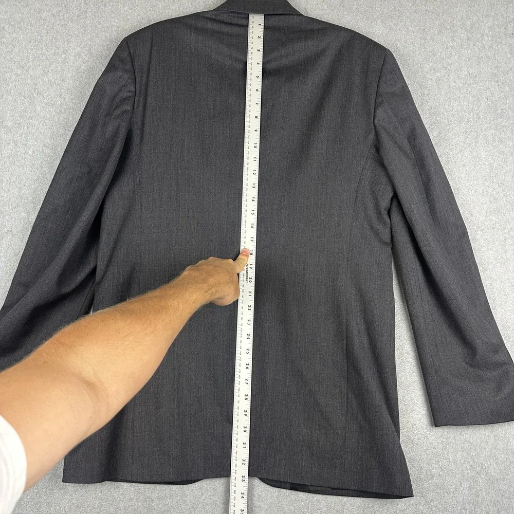 Banana Republic Suit Jacket Mens 42L Gray Wool 3 Button Notch Lapel Business